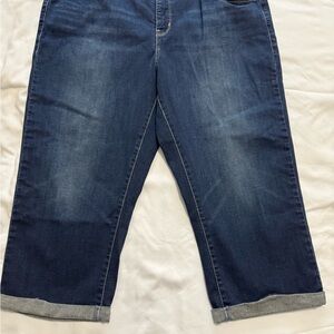 Levi Dark Blue Denim Cropped Jeans